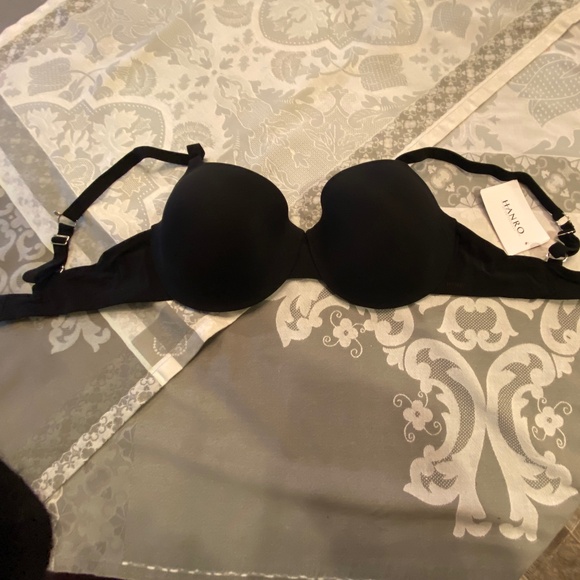 Hanro Allure T-Shirt Bra, Size 38C, Black, NWT - Picture 1 of 5